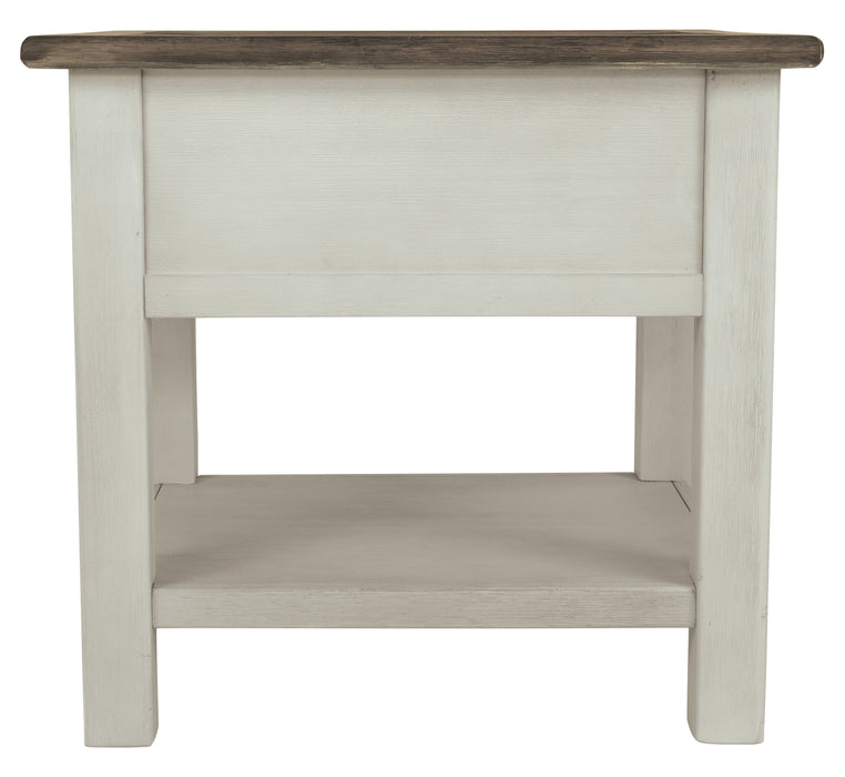 Bolanburg - White / Brown / Beige - Rectangular End Table