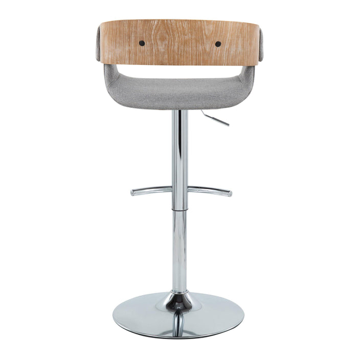 Elisa - Mid Century Modern Adjustable Barstool With Swivel With Rounded T Footrest (Set of 2)