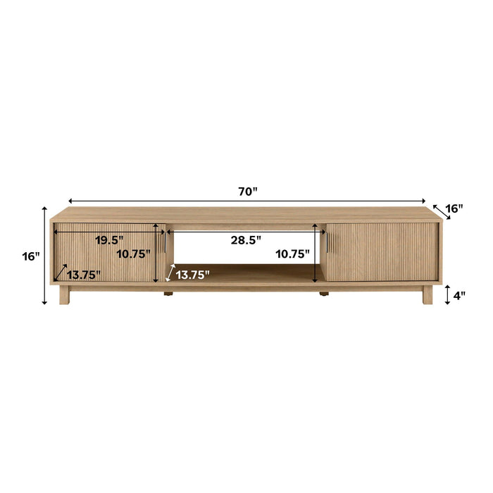 Modern Fluted Door Minimalist TV Stand