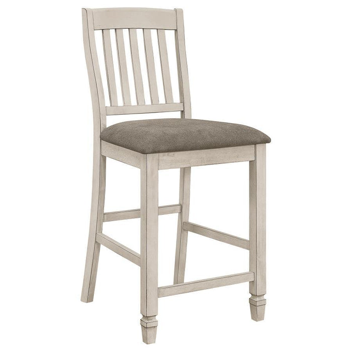 Sarasota - Slat Back Counter Height Chairs (Set of 2) - Gray And Rustic Cream