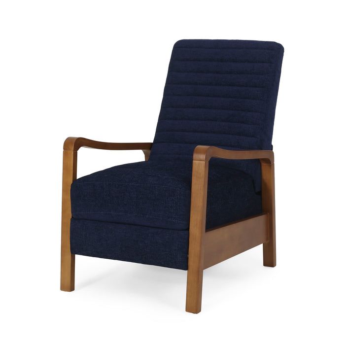 Fabric Wood Hand Manual Club Recliner