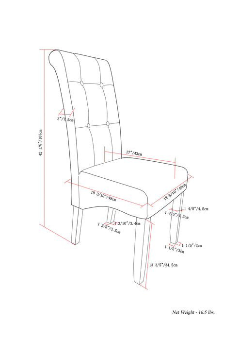 Cosmopolitan - Deluxe Tufted Parson Chair (Set of 2)