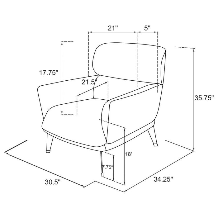 Andrea - Upholstered Crecent Arm Accent Chair