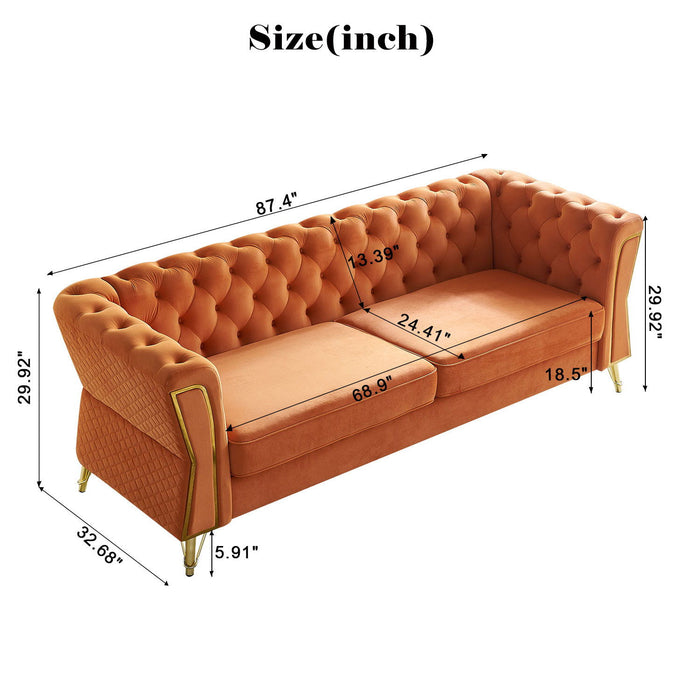 Modern Tufted Velvet Sofa For Living Room