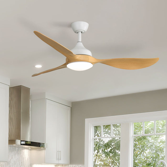 Modern Ceiling Fans Dimmable LED Light Quiet DC Reversible Motor For Indoor & Outdoor - White