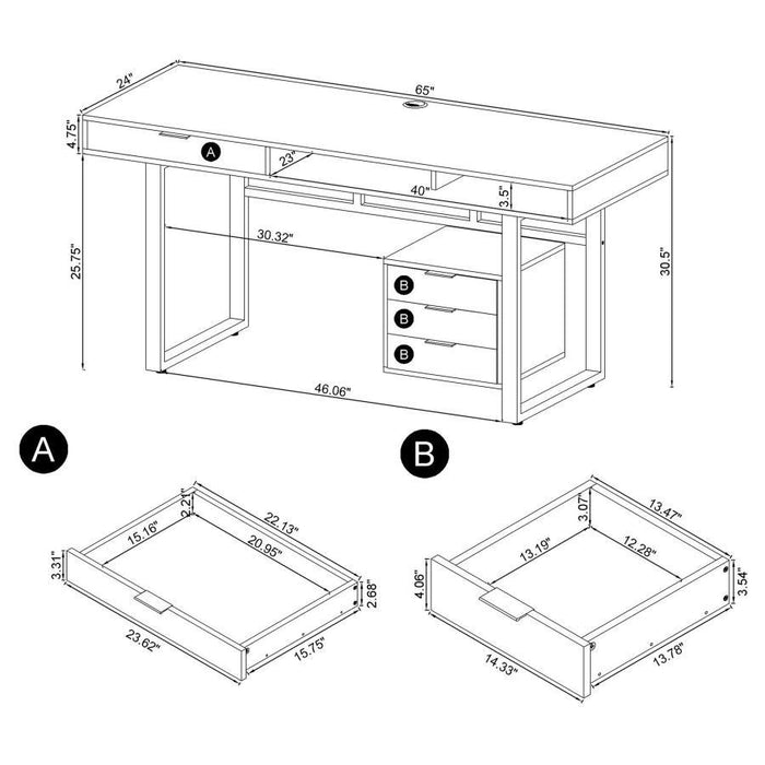 Whitman - 4-Drawer Writing Desk