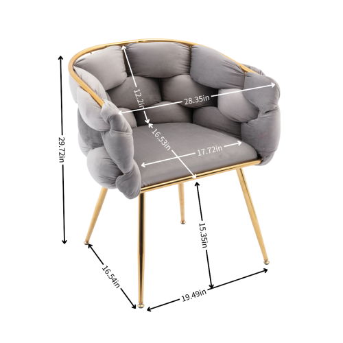 Luxury Modern Simple Leisure Velvet Single Sofa Chair Bedroom Lazy Person Household Dresser Stool Manicure Table Back Chair