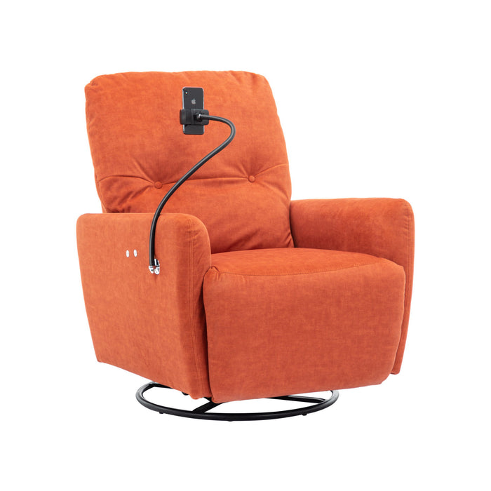 270° Swivel Electric Recliner Home Theater Seating Single Reclining Sofa Rocking Motion Recliner With A Phone Holder For Living Room