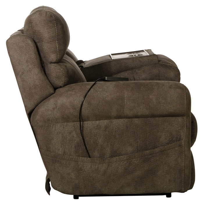 Tranquility - Power Headrest Power Lay Flat Reclining Sofa With DDT / CR3 Heat / Massage / Lumbar - Pewter