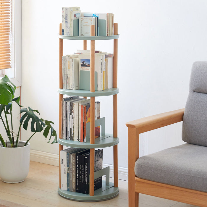 Storage Shelf, 360° Rotating Bookshelf, Bookcase With Large-Capacity Storage Space, Multifunctional Storage Rack, Compact Design For Living Room