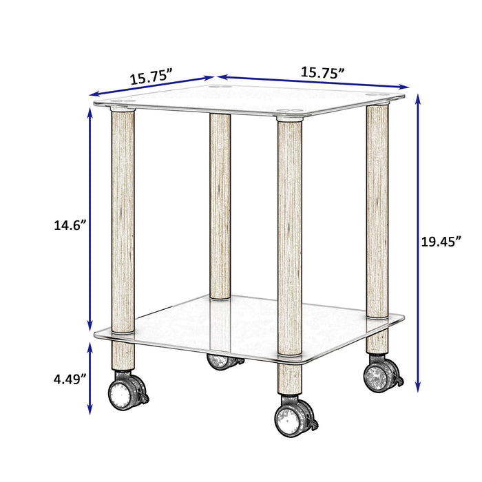 Side Table, 2 Tier Space End Table, Modern Night Stand, Sofa Table, Side Table With Storage Shelve