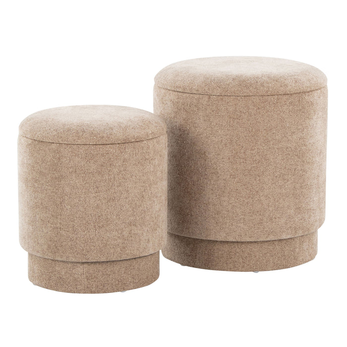 Marla - Upholste Contemporary Ottoman Set