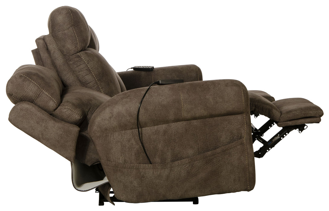 Tranquility - Power Headrest Power Lay Flat Reclining Sofa With DDT / CR3 Heat / Massage / Lumbar - Pewter