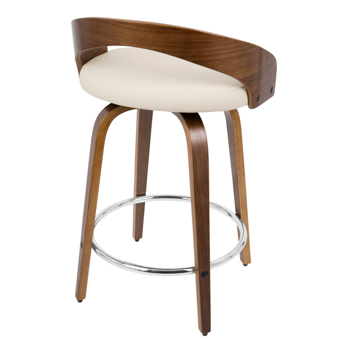 Grotto - Mid-Century Modern, Counter Stool With Swivel (Set of 2)