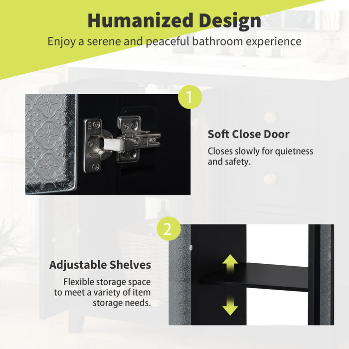 Bathroom Vanity With Two Soft Close Doors, Adjustable Shelves And Three Drawers