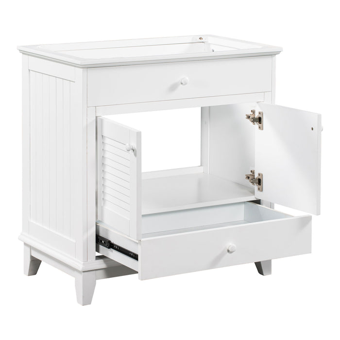 Bathroom Vanity Base Without Sink, Bathroom Cabinet With Two Doors And One Drawer - White