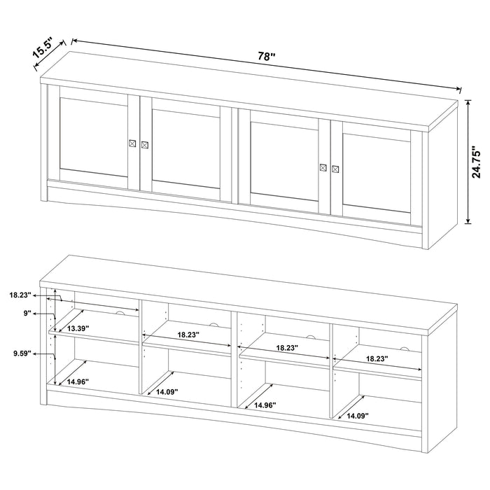 Laughlin - 3 Piece Entertainment Center With Gunmetal - White