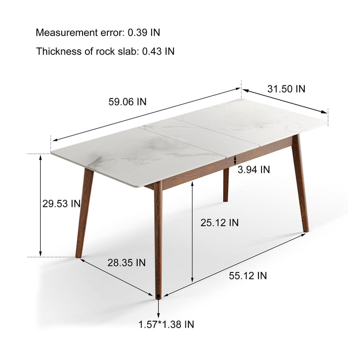 Round Corner Diagonal Leg Telescopic Table For 6 - 8 People To Meet Dining Table