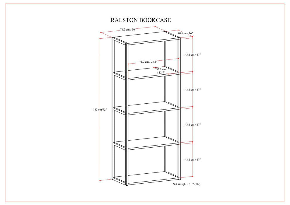 Ralston - Bookcase - Rustic Natural Aged Brown