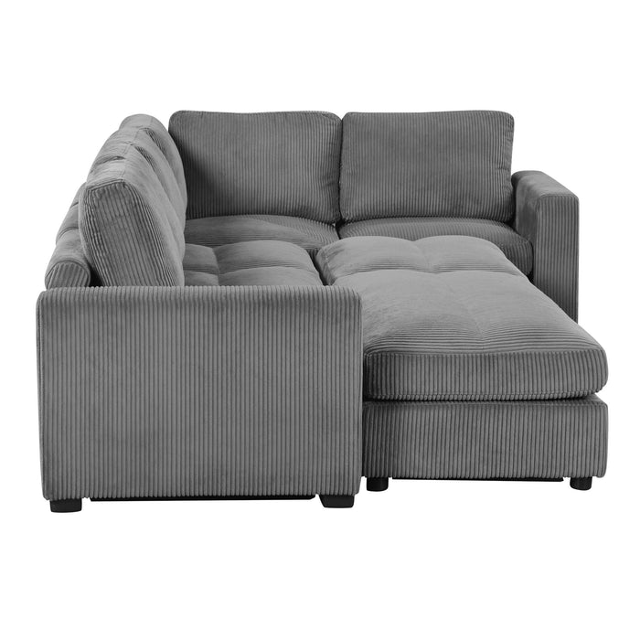 Sectional Couch Sofa Bed Modular Sofa With Two Movable Ottomans For Living Room