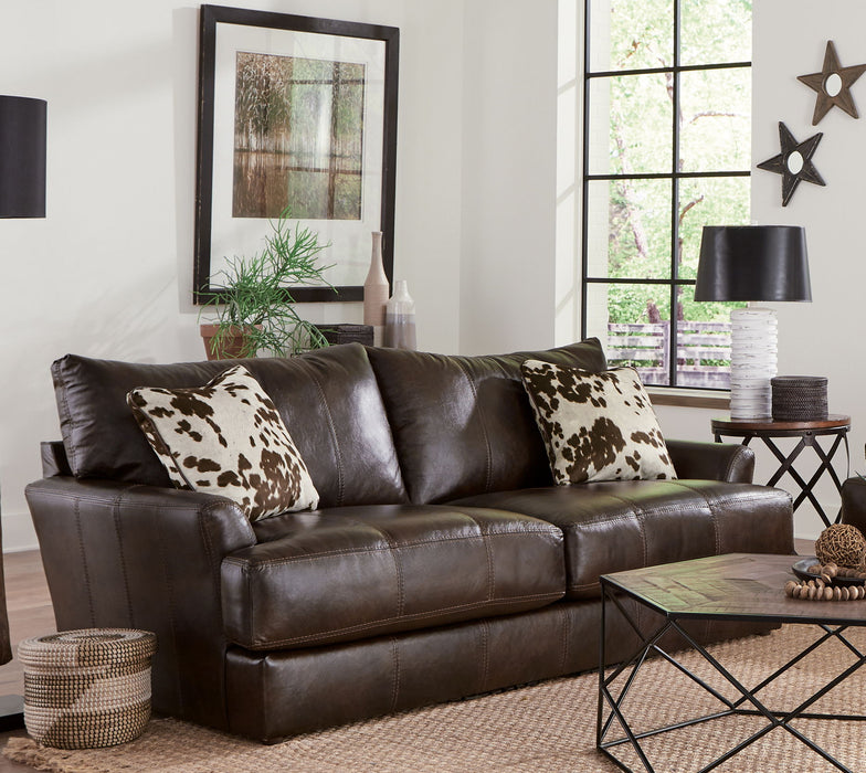 Pavia - Top Grain Italian Leather Sofa With Cuddler Cushions - Cocoa