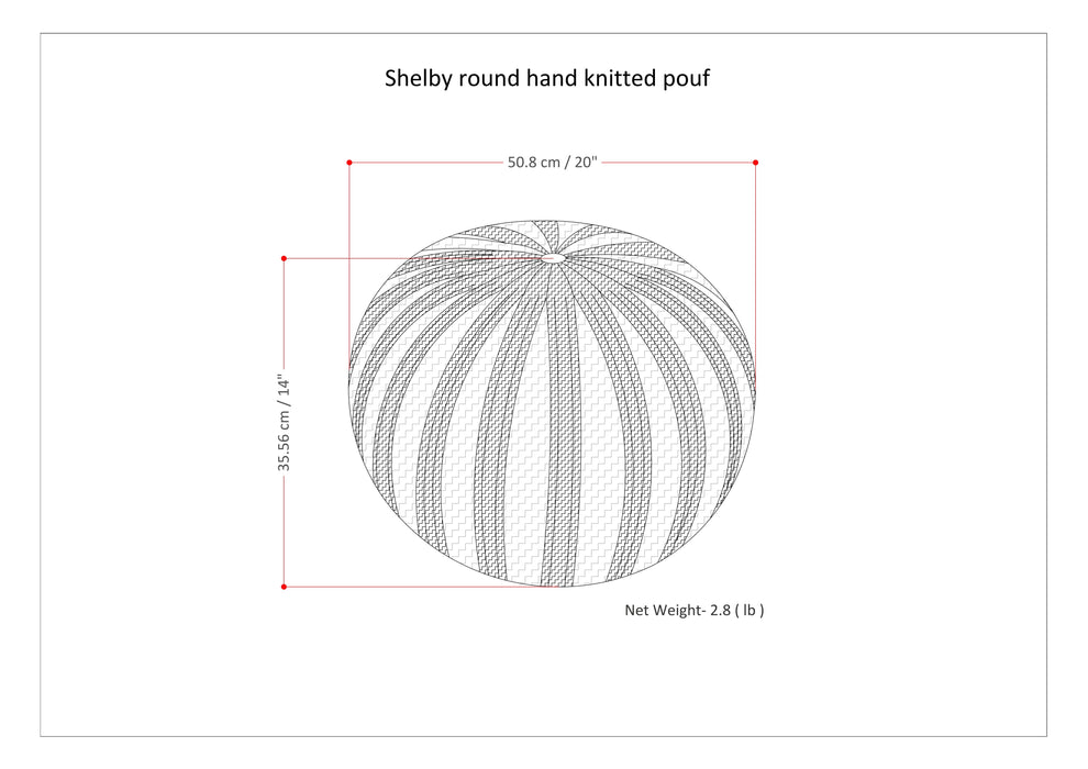 Shelby - Hand Knit Round Pouf