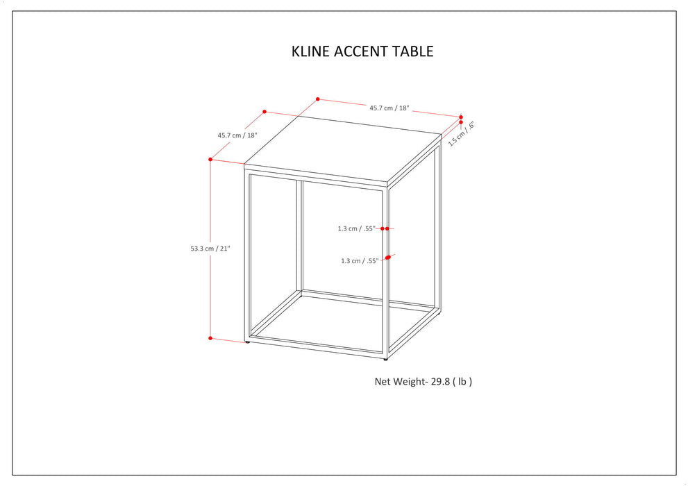 Kline - Accent Table - White / Gold
