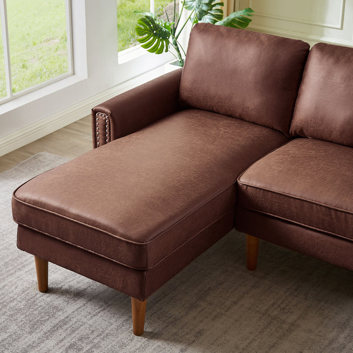 L-Shape Sofa Couch With Chais Mid-Century, Strong Leg And Design That Will Complement Any Living Space, Left Chaise