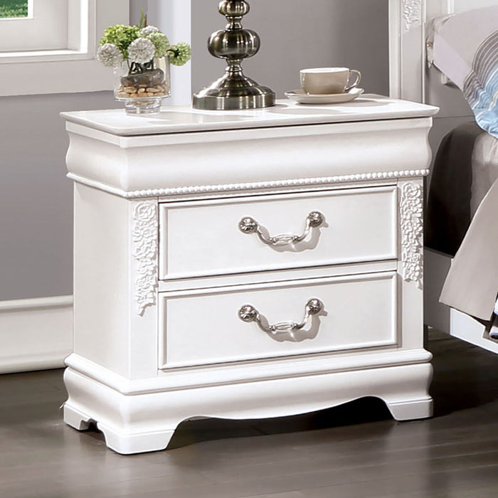 Alecia - Nightstand With USB - White