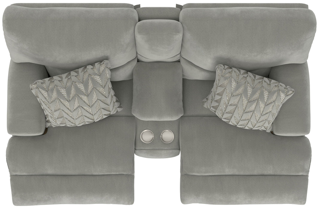 Renaldo - Power Lay Flat Recline Console Loveseat With Zero Gravity - Stone