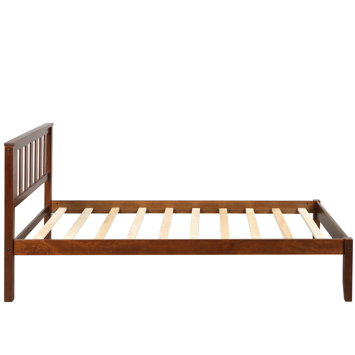 Platform Bed With Headboard / Wood Slat Support