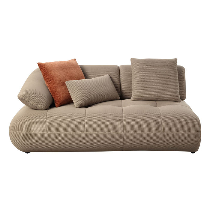 Carrick - Sandwich Mesh Sectional Sofa With An Ottoman - Beige