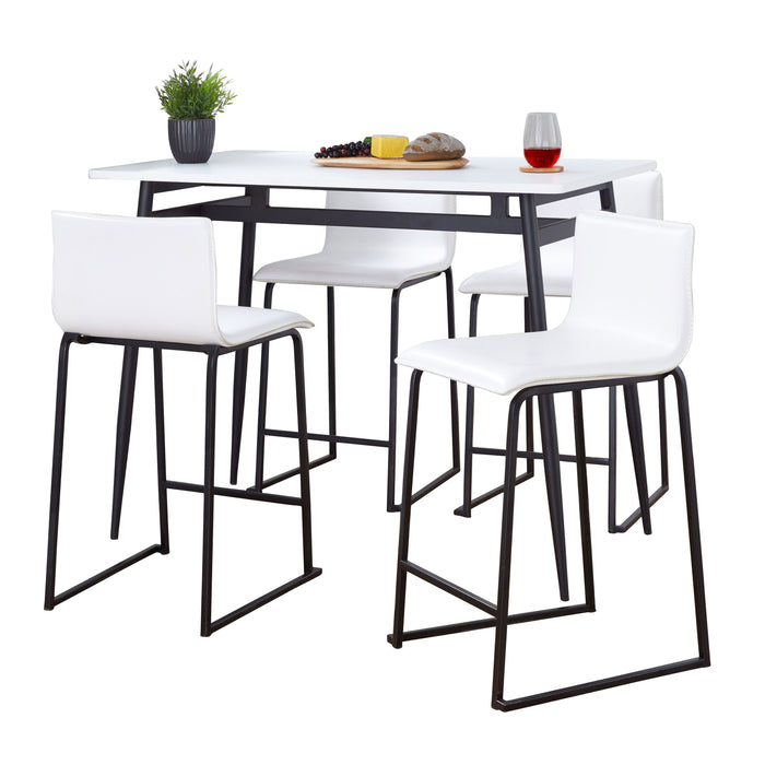 Marcel Mara - 5 Piece Upholsted, Contemporary Counter Height Dining Set