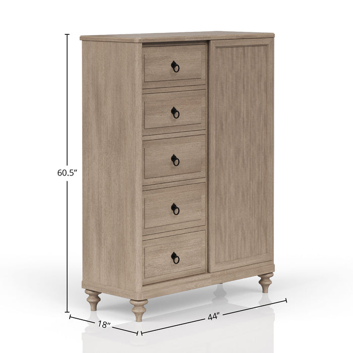 5 Drawer Door Chest - Sand