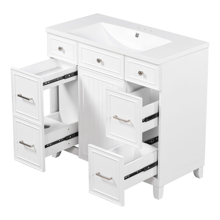 Bathroom Vanity Cabinet With Sink Top Combo Set, Single Sink, Shaker Cabinet With Soft Closing Door And Drawer