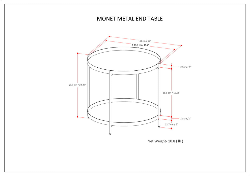 Monet - Metal End Table - Black