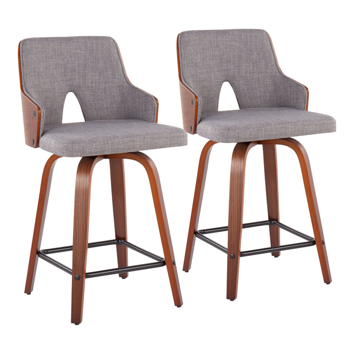 Stella - Mid Century Modern Fixed Height Counter Stool With Swivel (Set of 2)