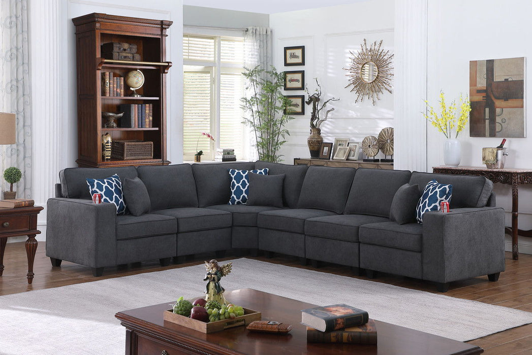 Cooper - Woven Fabric 6 Piece Sectional Sofa