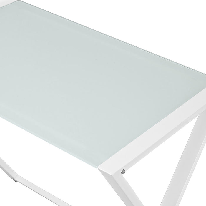 Modern X Leg L Shaped Computer Desk - White