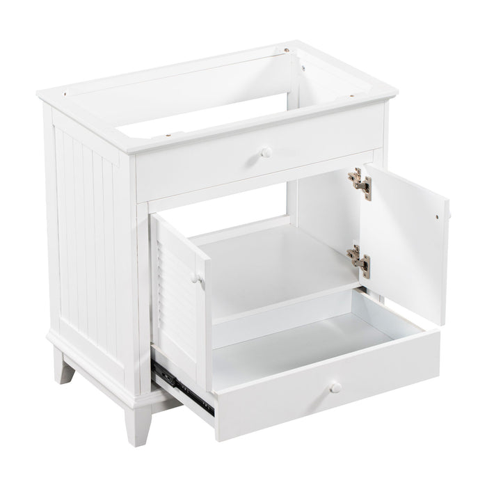 Bathroom Vanity Base Without Sink, Bathroom Cabinet With Two Doors And One Drawer - White