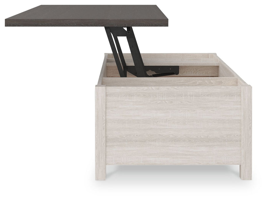 Dorrinson - White / Black / Gray - Lift Top Cocktail Table