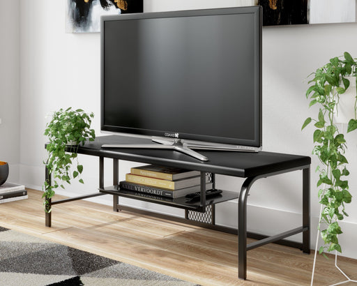 Lynxtyn - Black - TV Stand Unique Piece Furniture