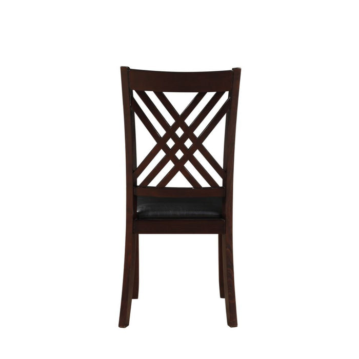 Katrien - Side Chair (Set of 2) - Black PU & Espresso Unique Piece Furniture