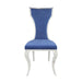 Azriel - Side Chair (Set of 2) - Blue Velvet & Mirroed Silver Finish Unique Piece Furniture