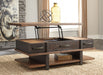 Stanah - Brown / Beige - Lift Top Cocktail Table Unique Piece Furniture