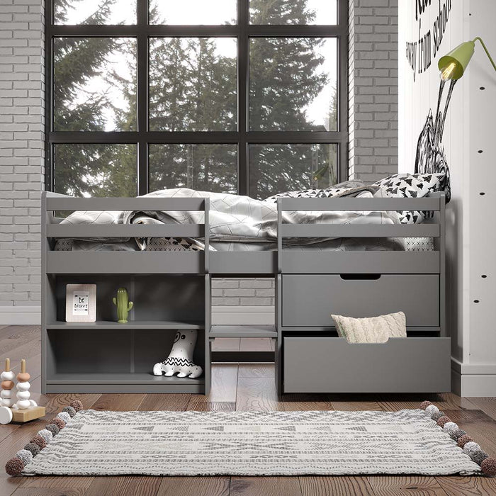 Fabiana - Twin Loft Bed - Gray Finish Unique Piece Furniture