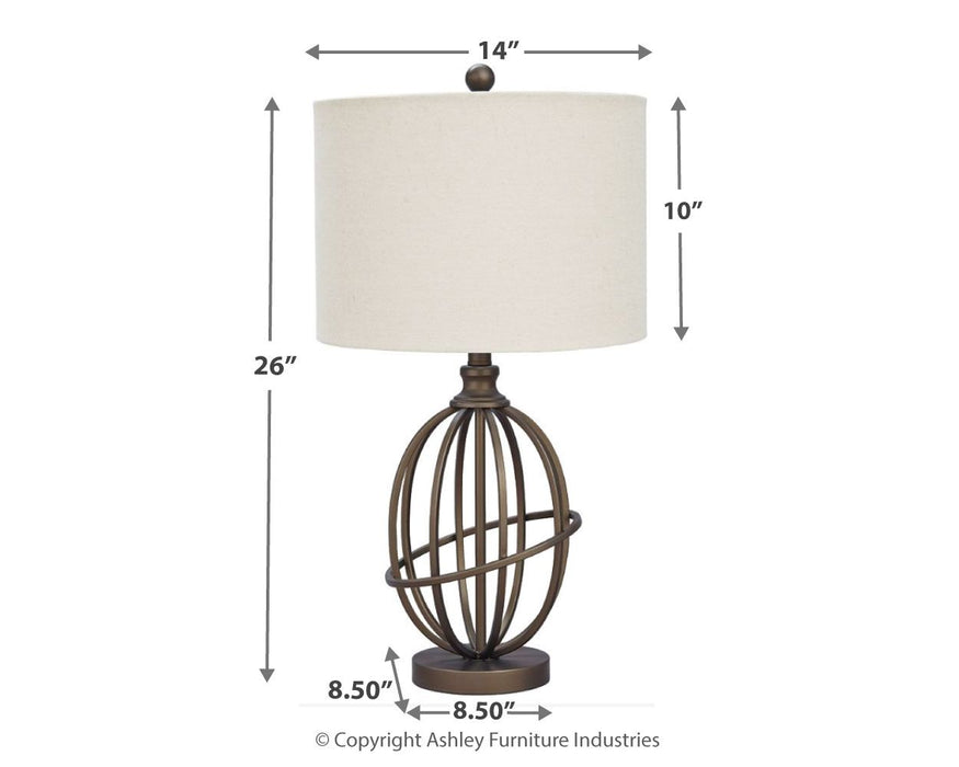 Manasa - Dark Brown - Metal Table Lamp Unique Piece Furniture