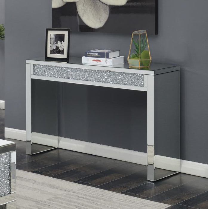 Gillian - Rectangular Sofa Table - Silver And Clear Mirror Unique Piece Furniture