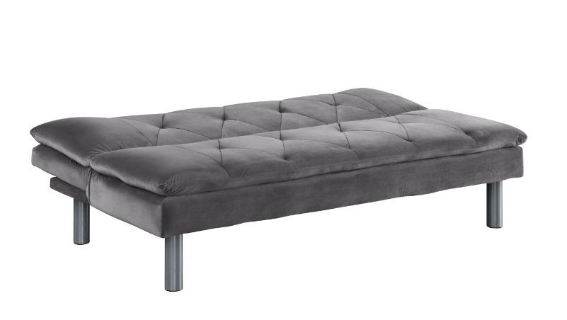 Cilliers - Futon - Gray Velvet & Chrome Finish Unique Piece Furniture