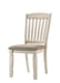 Fedele - Side Chair (Set of 2) - Tan Fabric & Cream Finish Unique Piece Furniture